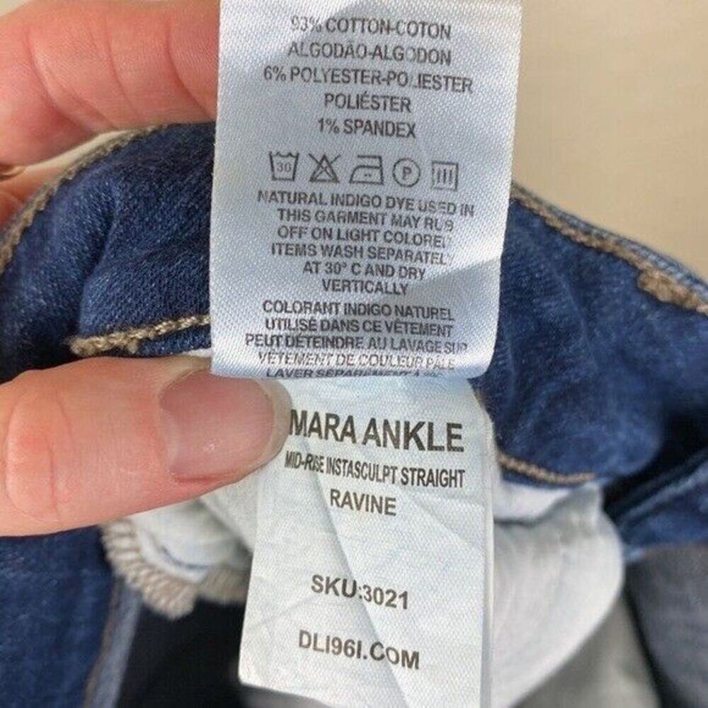 DL1961 Mara Ankle Mid Rise Instasculpt Straight Jean Womens Size 27 Relaxed Boho - Picture 11 of 12
